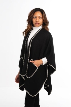 Whipstitch Wrap, Black