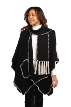 Whipstitch Wrap, Black