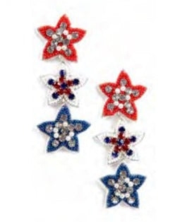 Red, White, and Blue Star Earrings