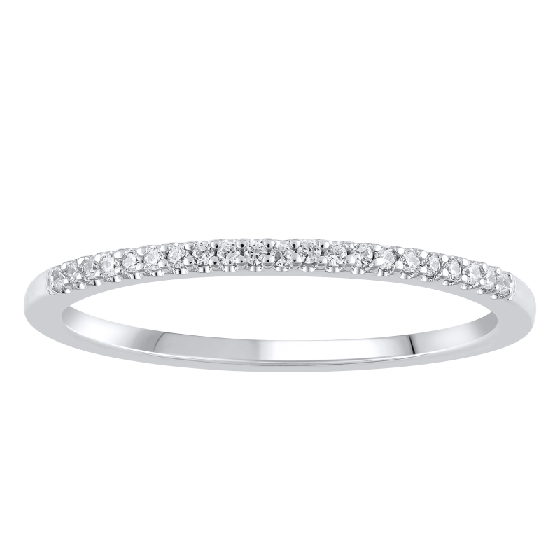 14K 1/5 CT White Gold Straight Wedding Band