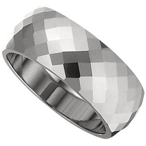 8.3mm Dura Tungsten Diamond Cut Faceted Band