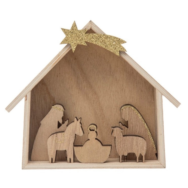 Wood Nativity Set