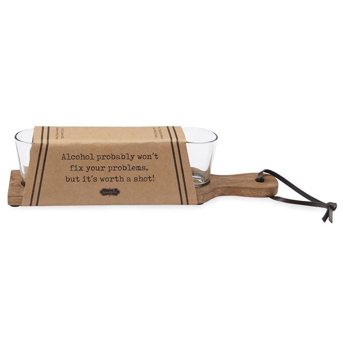 Mudpie Shot Glass and Paddle set