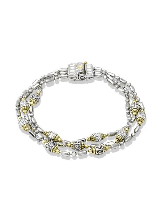 John Medeiros Beaded Pavé Triple Strand Bracelet