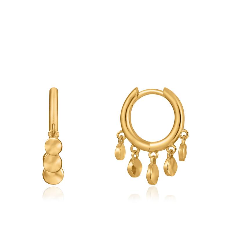 Ania Haie Gold Mini Disc Huggie Hoop Earrings