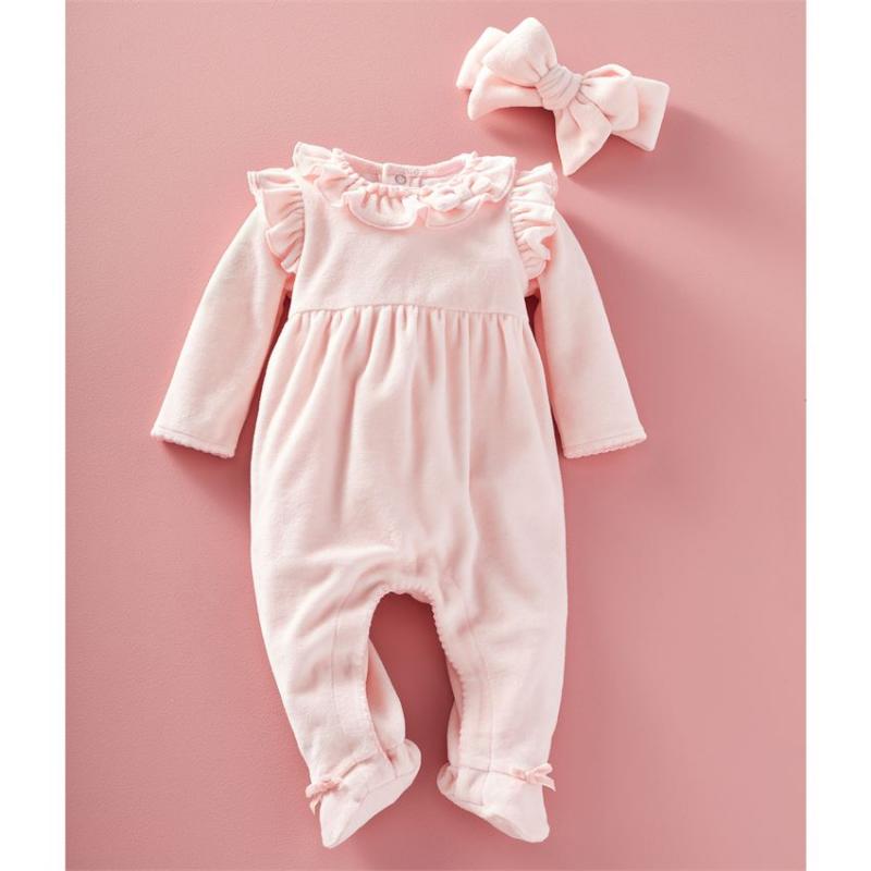 Mud Pie Velour Pink Sleeper