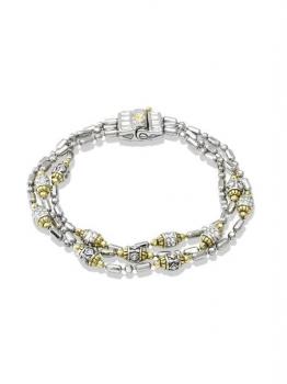 John Medeiros Beaded Pavé Triple Strand Bracelet
