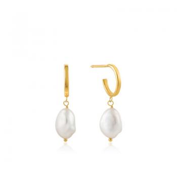Ania Haie Gold Pearl Mini Hoop Earrings