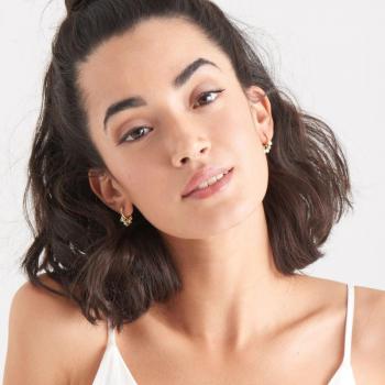 Ania Haie Gold Mini Disc Huggie Hoop Earrings