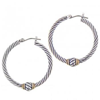 John Medeiros Oval Link Collection Large Twisted Wire Hoop Earrings