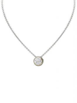 John Medeiros Oval Link Collection Lanna Solitaire Pavé Necklace