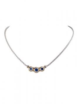 John Medeiros Three Stone Sapphire Necklace