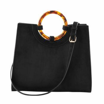 Mud Pie Suede Circle Handle Tote