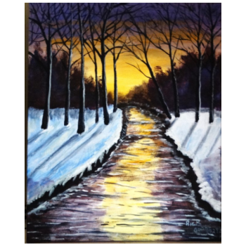 Winter Sunset over Creek