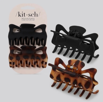 Kitsch Large Claw Clip 2pc Set - Black & Tort