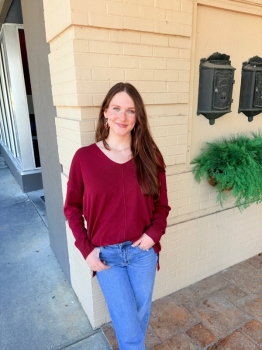 Super Soft Front Seam Sweater - Cabernet