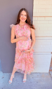 Floral Smocked Ruffle Tiered Maxi Dress - Pink