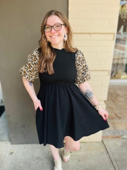 Leopard Dress - Black
