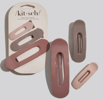 Kitsch Flat Lay Claw Clip 3pc Flat - Glossy Terracotta