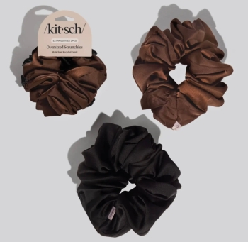 Kitsch Black & Chocolate Oversized Scrunchies