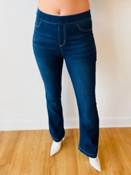 High Rise Dark Pull-on Flare Jeggings