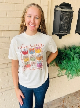 Pumpkin Stack Frame Graphic Tee - Ivory