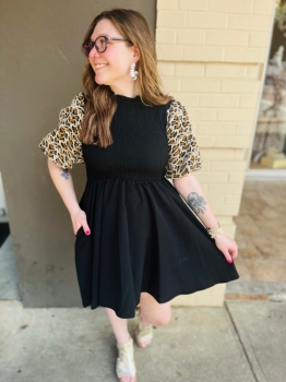 Leopard Dress - Black