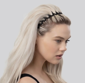 Kitsch Zig Zag Headband 2pc - Black & Tort