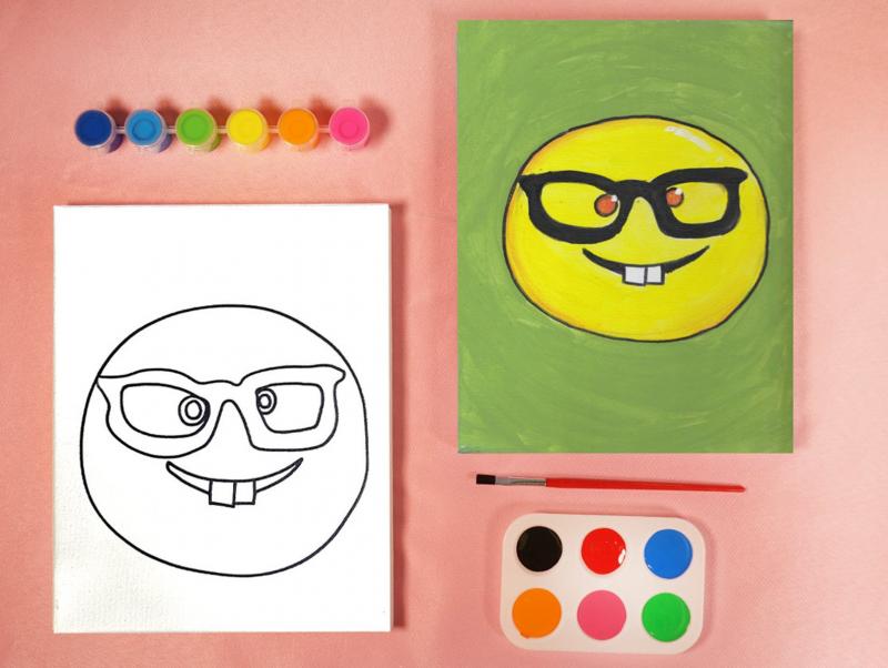 EMOJIS WITH GLASSES PAINT SET