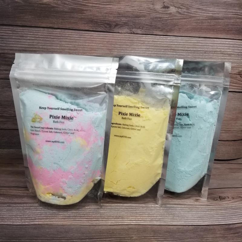 Pixie Mixie - Scented Bath Fizz - Blueberry, Strawberry, Lemon, Cucumber Melon, and Mixed