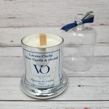 Lavana Cloche Sheer Vanilla & Orchid Wood Wick Soy Wax Candle