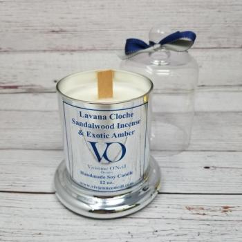 Lavana Cloche Sandalwood Incense & Exotic Amber Wood Wick Soy Wax Candle