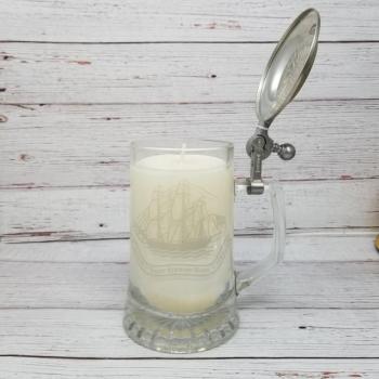 Vintage Crystal Beer Stein Honey Bourbon Soy Candle