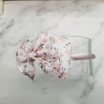 Bow Headband - Cherry Blossom Faux Leather