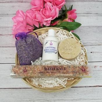 Lovely Lavender Gift Basket - Includes Sachet, Lotion, Soap, and Bath Salt