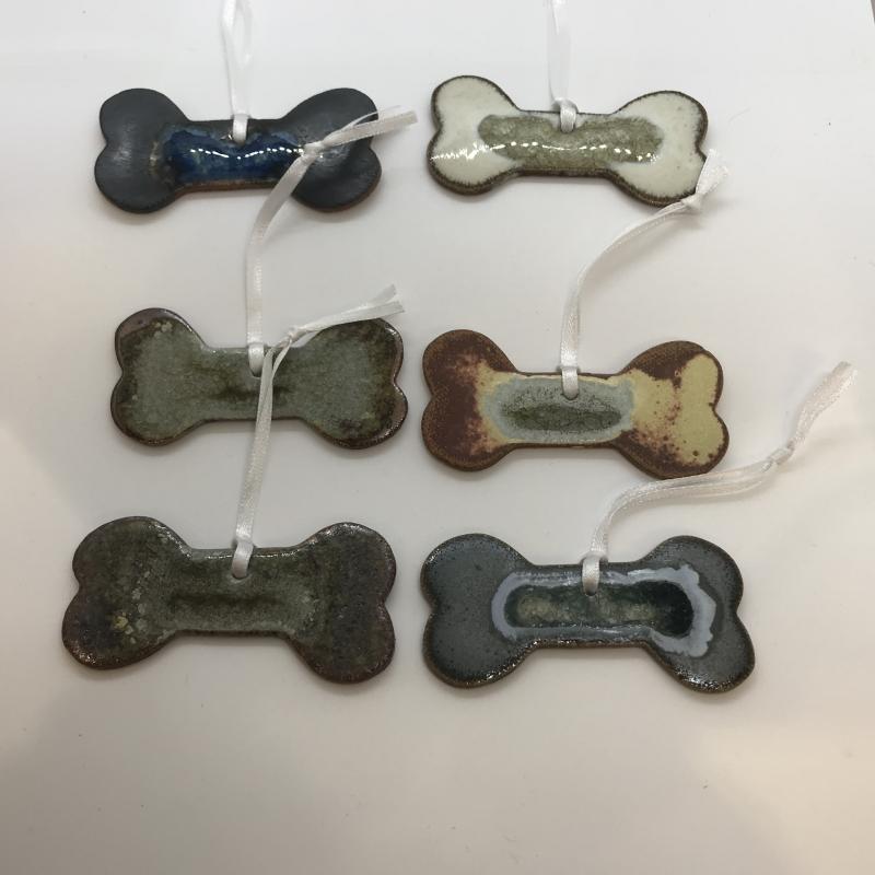 Dog Bone Ceramic Ornaments 