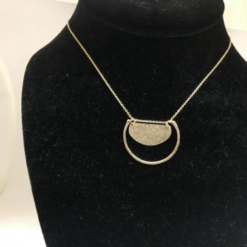 Gold filled Horseshoe and Disc Necklace 