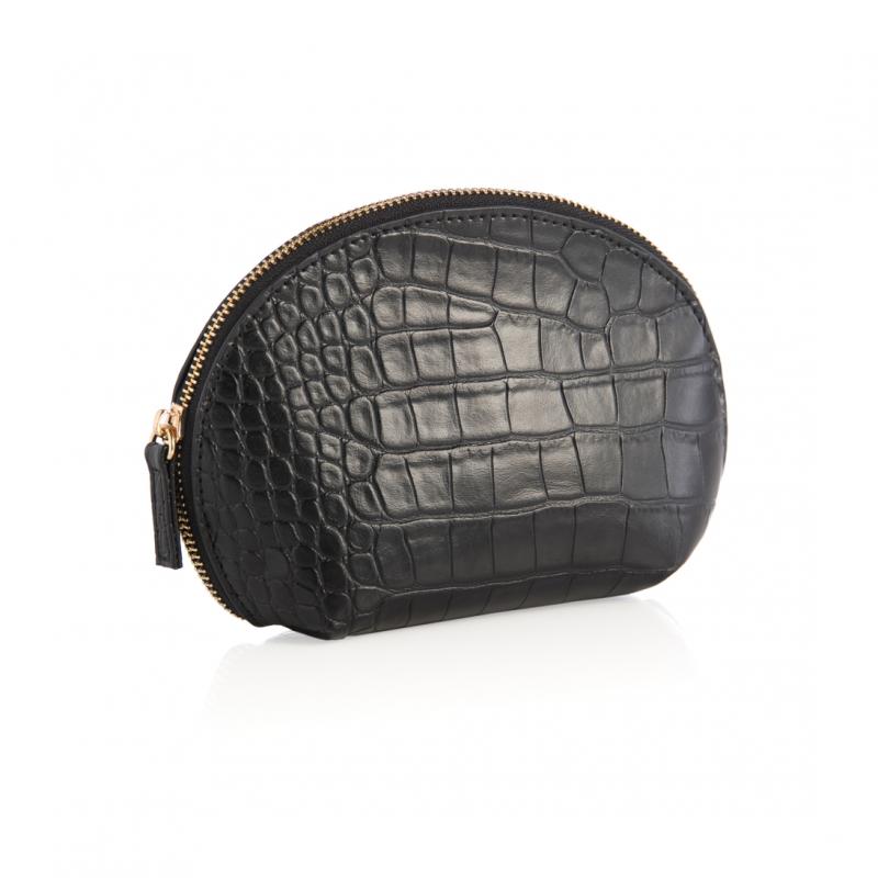 Faux Croc Zip Pouch