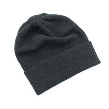 Cashmere Ribbed Hat with Cuff