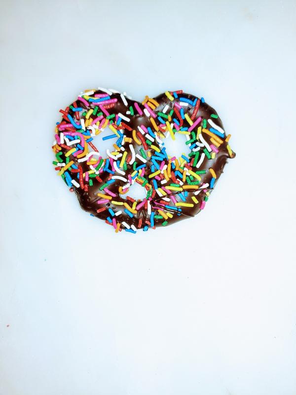 Dark Chocolate Pretzel with Sprinkles