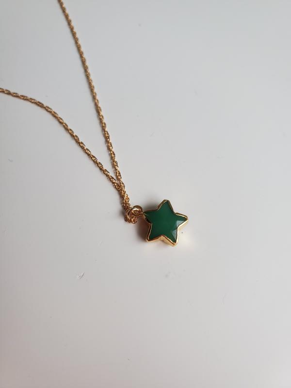 Green Onyx Star Necklace