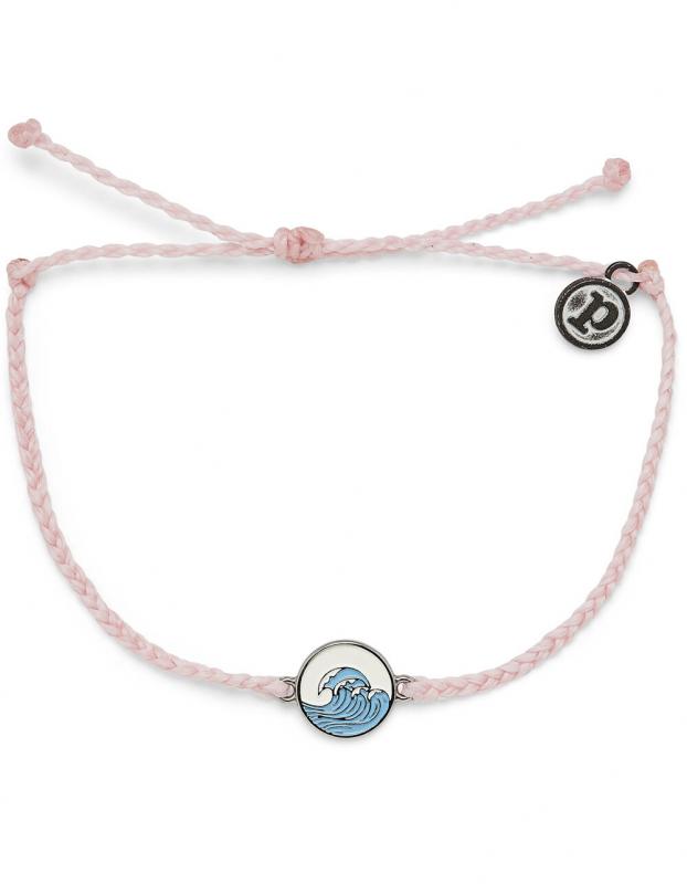 Pura Vida Make Waves Charm Baby Pink Bracelet