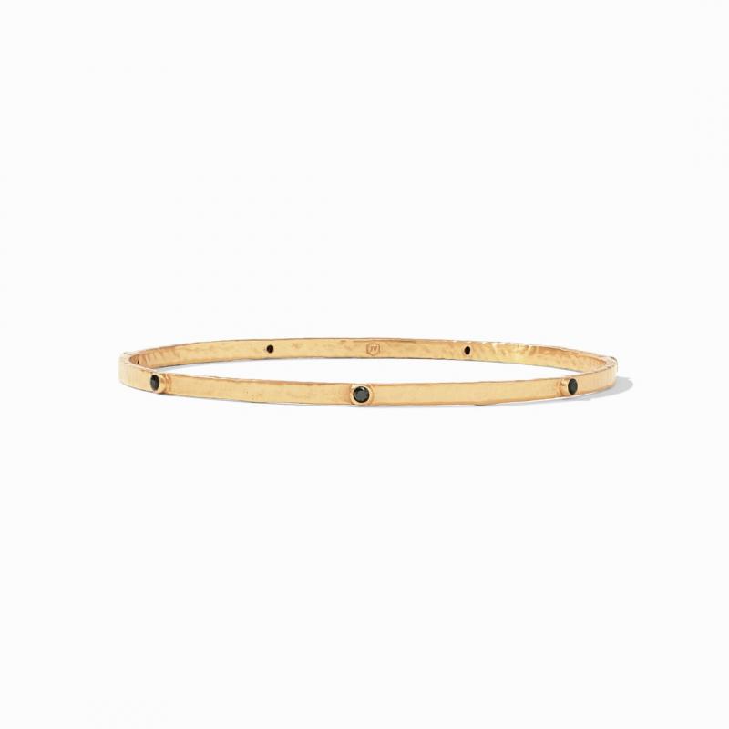 Julie Vos Obsidian Black Crescent Bangle