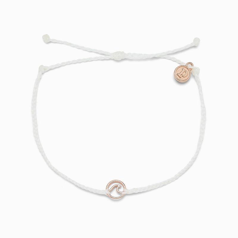 Pura Vida Mini Wave Charm White Anklet