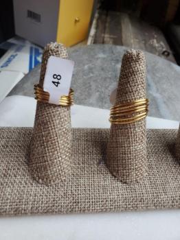 Sterling silver gold fill Set of 6 thin rings size 9
