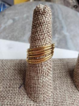 Sterling silver gold fill Set of 6 thin rings size 9