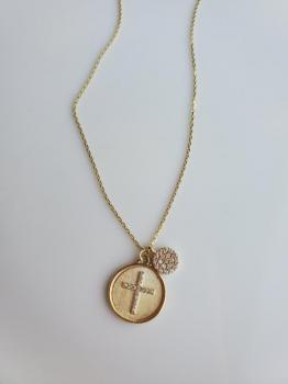 Gold Cross Charm Necklace