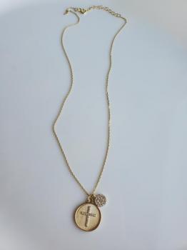 Gold Cross Charm Necklace