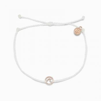 Pura Vida Mini Wave Charm White Anklet
