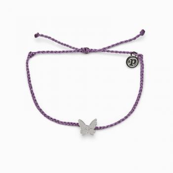 Pura Vida Butterfly in Flight Charm - Light Purple